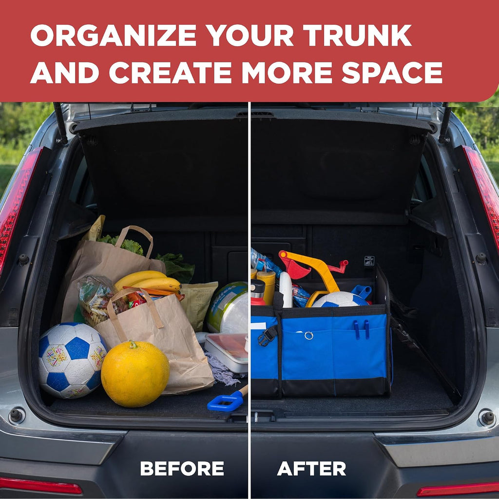 Blue Car Cargo Trunk Organizer for SUV & Auto Storage, Large (UPC: 627987239614) TrunkCratePro