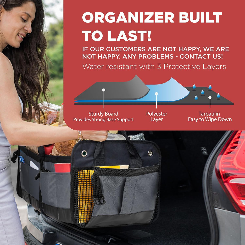 Car Cargo Organizer for SUV, Truck & Auto Storage, Gift, Grey, Large (UPC: 662187154817)