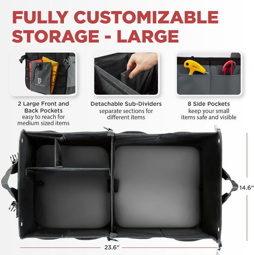 Car Cargo Organizer for SUV, Truck & Auto Storage, Gift, Grey, Large (UPC: 662187154817)