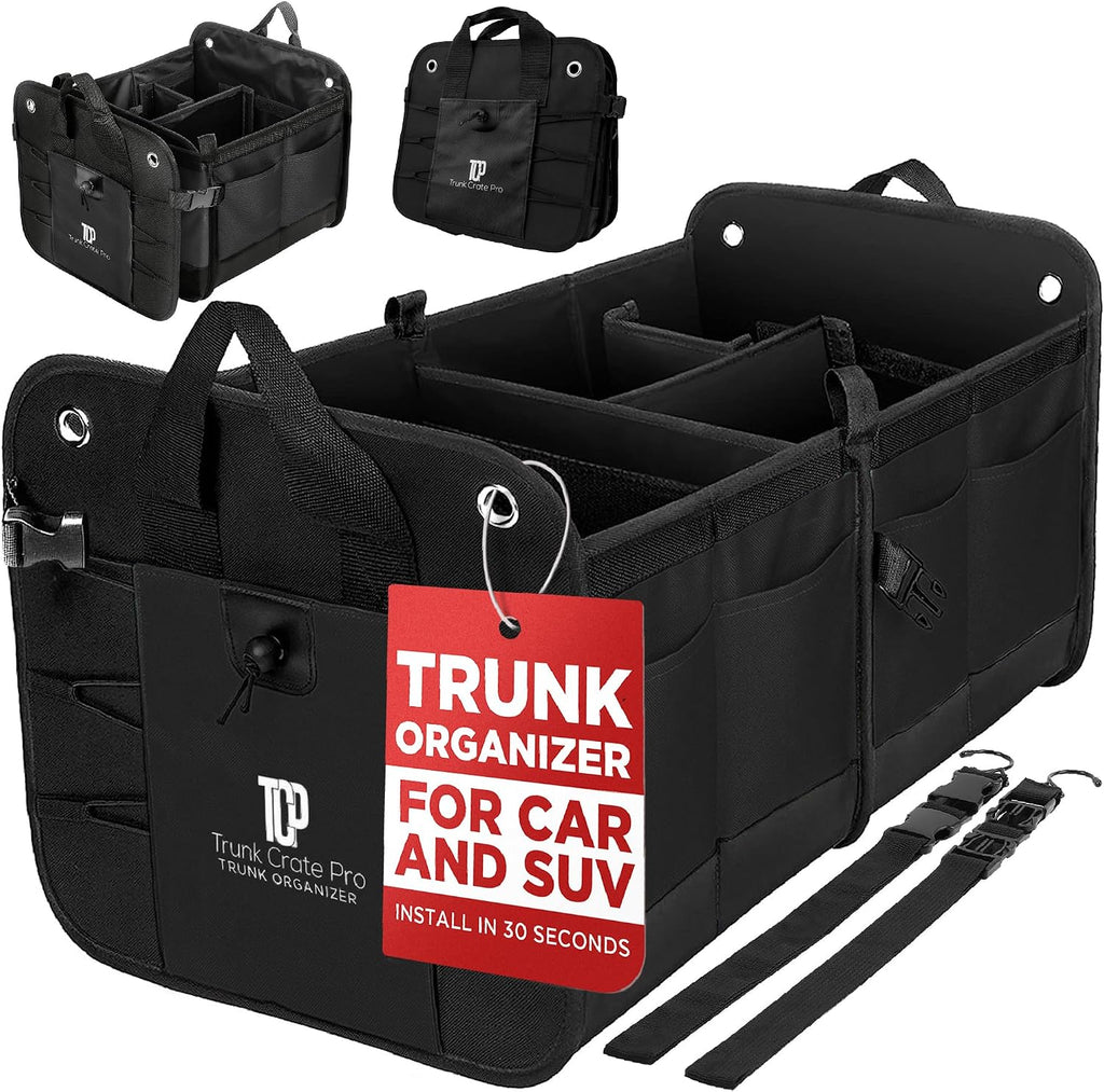 Car Trunk Organizer for SUV & Truck Cargo Storage, Large, Black (UPC: 627987239607)