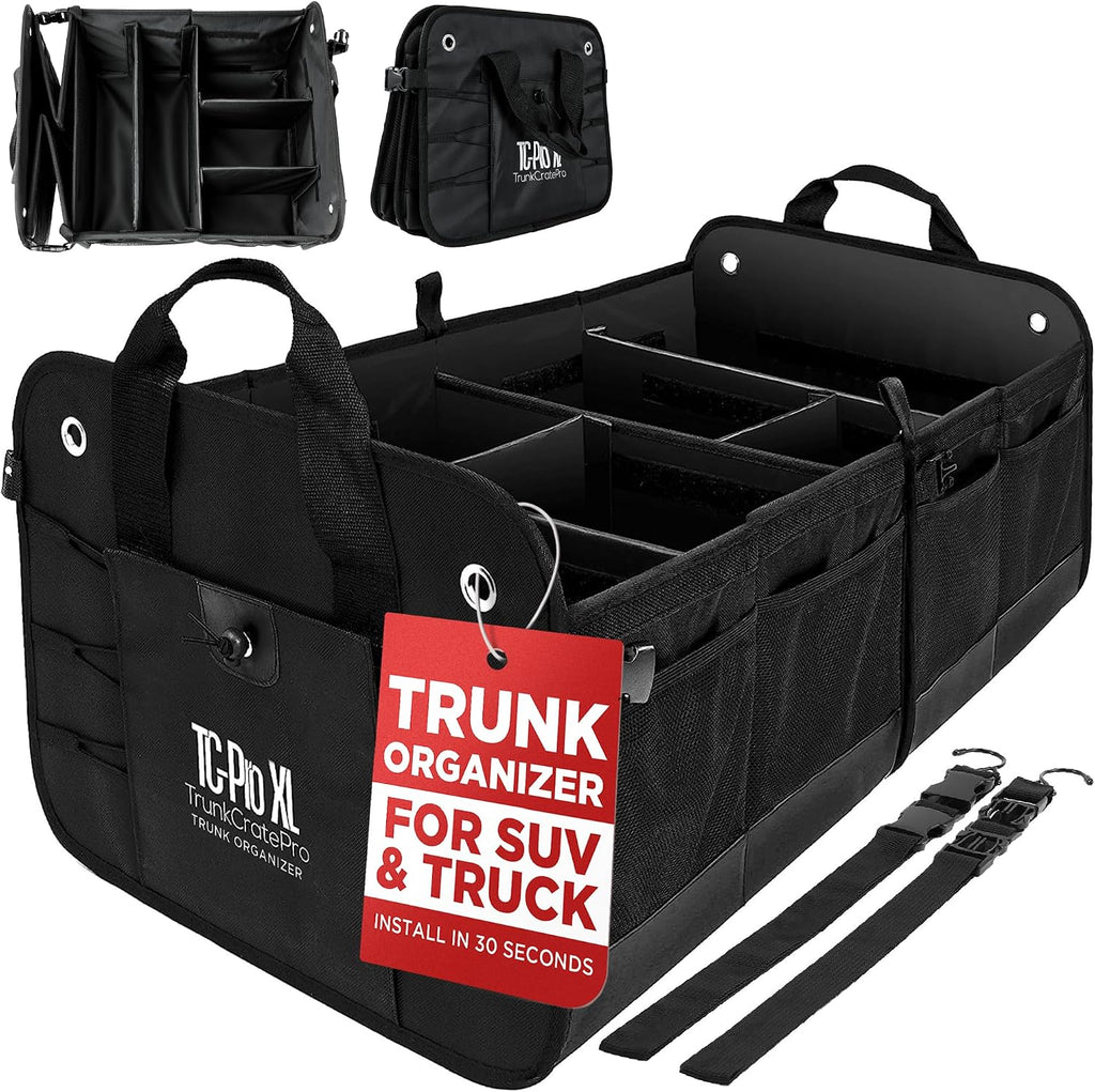 Car Trunk Organizer for SUV, Truck & Auto Cargo Storage, XL Black (UPC: 661585150841)