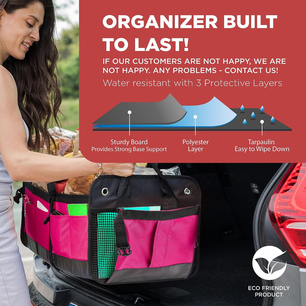 Pink Car Trunk Organizer for Women, SUV & Jeep Cargo Storage, Large TrunkCratePro UPC: 662187154824