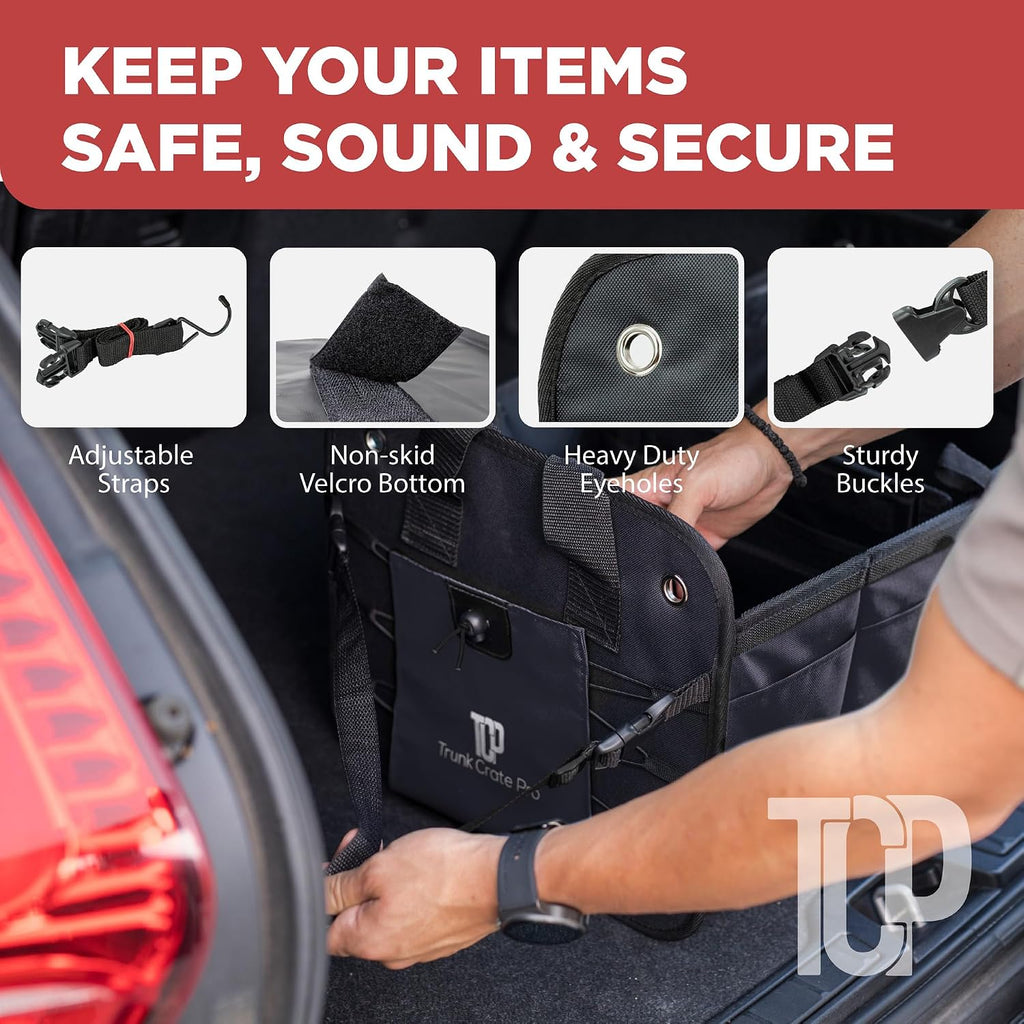 Car Trunk Organizer for SUV & Truck Cargo Storage, Large, Black (UPC: 627987239607)