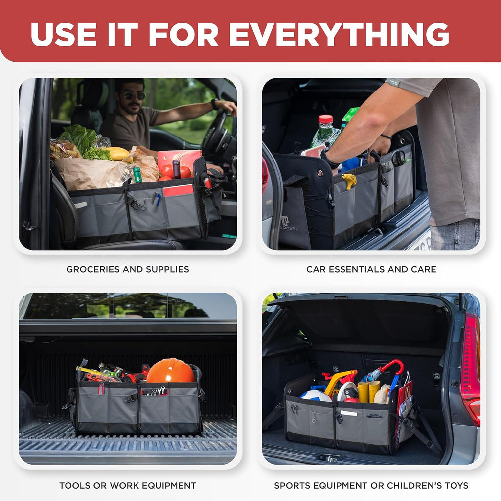 Car Cargo Organizer for SUV, Truck & Auto Storage, Gift, Grey, Large (UPC: 662187154817)