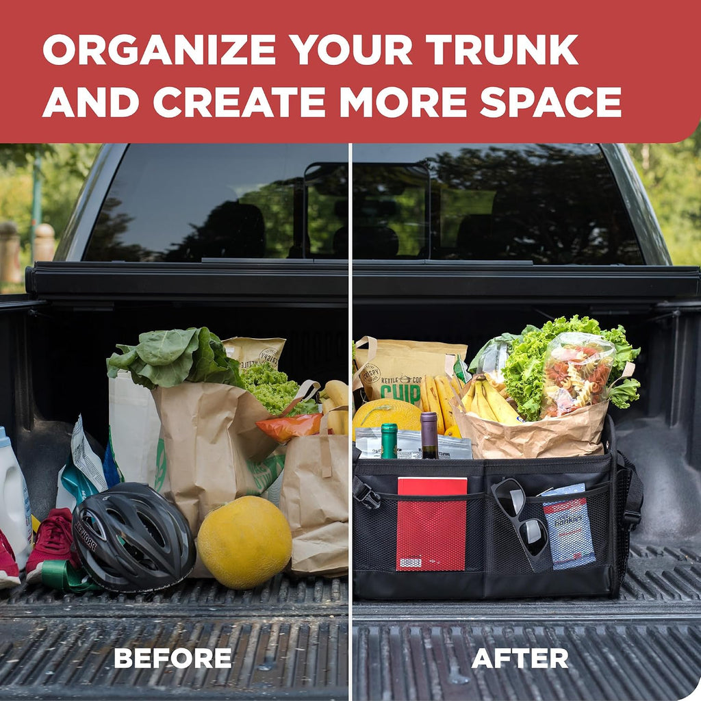 Car Trunk Organizer for SUV, Truck & Auto Cargo Storage, XL Black (UPC: 661585150841)