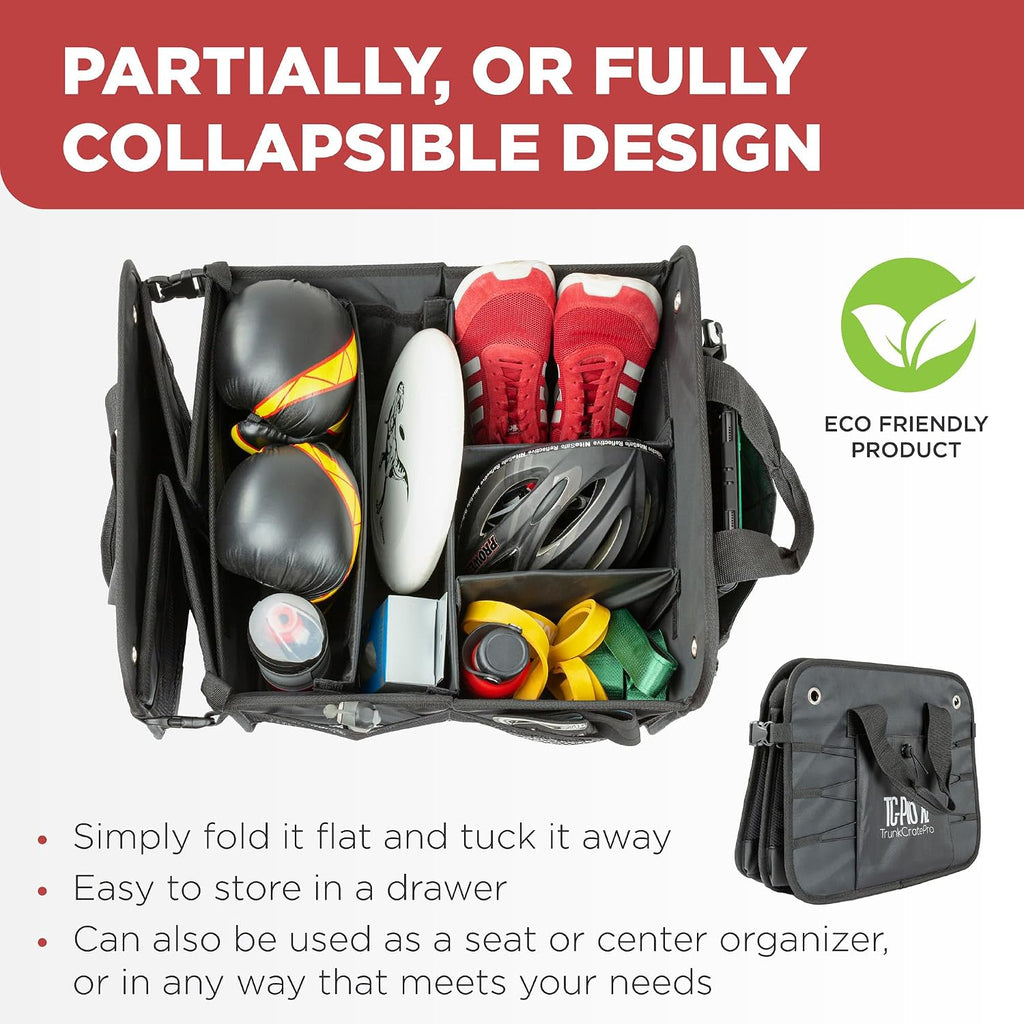 Car Trunk Organizer for SUV, Truck & Auto Cargo Storage, XL Black (UPC: 661585150841)
