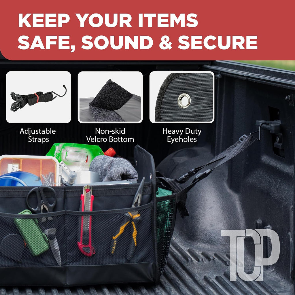 Car Trunk Organizer for SUV, Truck & Auto Cargo Storage, XL Black (UPC: 661585150841)