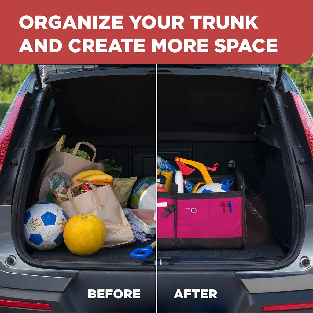 Pink Car Trunk Organizer for Women, SUV & Jeep Cargo Storage, Large TrunkCratePro UPC: 662187154824