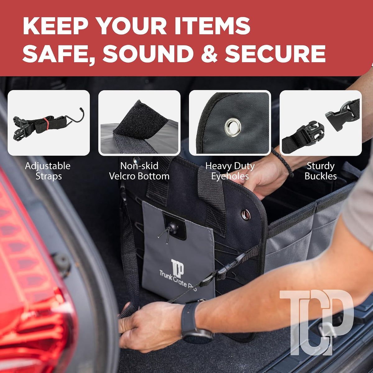 Car Cargo Organizer for SUV, Truck & Auto Storage, Gift, Grey, Large (UPC: 662187154817)
